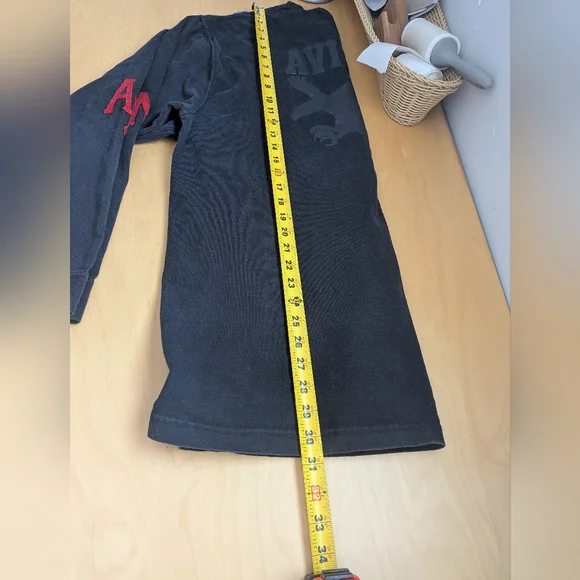 VTG Y2K AVIREX Men Long Sleeve Shirt Size XL Black Streetwear Baggy Loose Fit - Picture 11 of 12